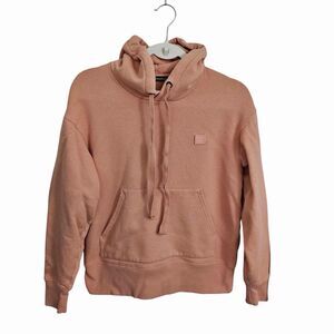 Acne Studios Sweater Womens XS Peach Ferris Face Hoodie Oversized Pullover
